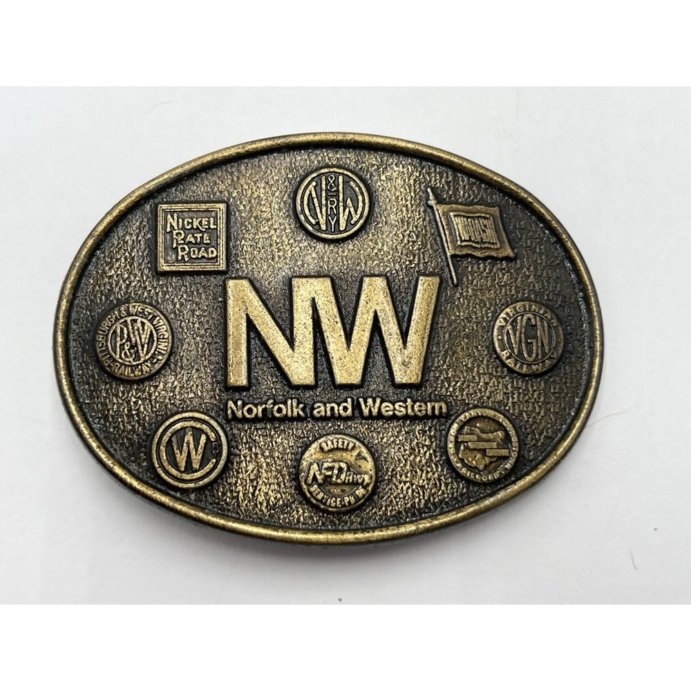 Vintage 1979 Norfolk & Western N&W Railroad Belt Buckle Century Canada R